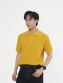 Áo Polo Trơn Signature Phối Dây Sọc Form Regular PO134 Màu Vàng