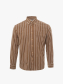Áo Sơ Mi Sọc Cổ Button Down Form Relaxed SM212 Màu Nâu