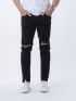 Quần Jean Slimfit Rách Gối QJ1650 Màu Đen