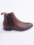 Giày Chelsea Boot Da Trơn Màu Nâu G218