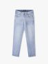Quần Jeans Xanh Wash Laser Túi Sau Form Slim-Cropped QJ092