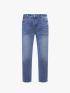 Quần Jeans Xanh Túi Đắp Lưng Thêu Vintage Form Regular QJ094
