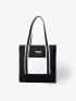 Túi Canvas Đen Phối Trắng TX017