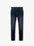 Quần Jeans Thêu 4MEN Club Rã Túi Sau Form Slimfit QJ105 Màu Xanh Đen