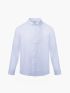 Áo Sơ Mi Sọc Thêu Huy Hiệu M Form Tailored SM180 Sọc Xanh Biển