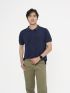 Áo Polo Thêu Logo Tròn 4M Form Slimfit PO153 Màu Xanh Đen