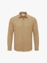 Áo Sơ Mi Herringbone Nẹp Dấu Khuy Form Regular SM211 Màu Be Đậm
