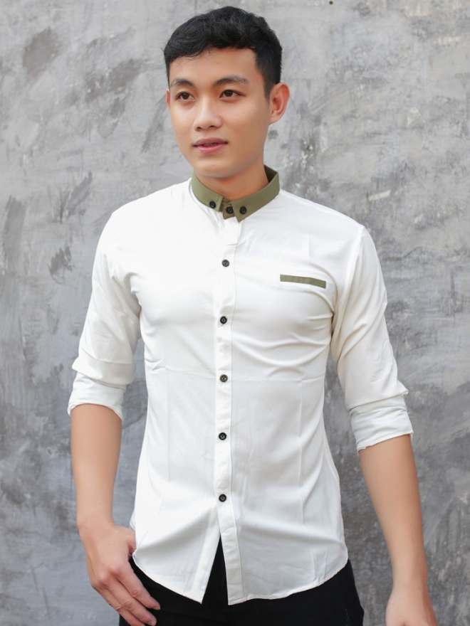 Áo sơ mi hàn quốc trắng asm754 - 1