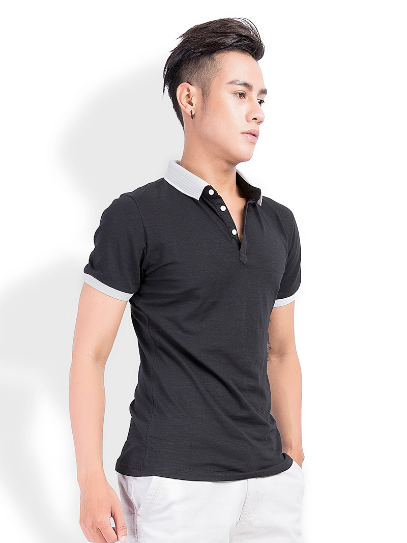 Áo Thun Đen Có Cổ AT740