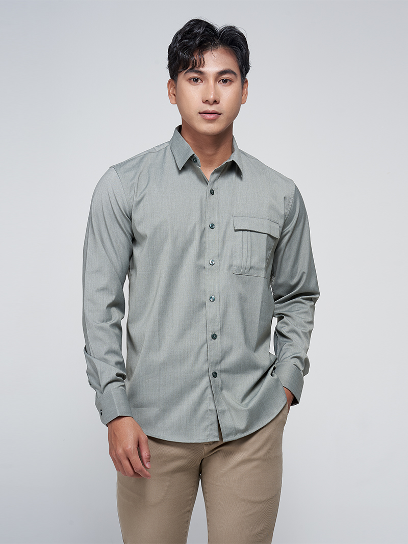 Áo Sơ Mi Túi Xếp Ly SM038