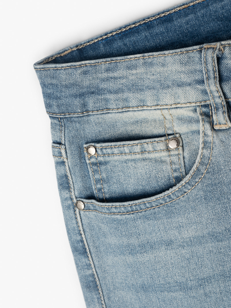 Quần Jeans Xanh Slimfit Túi Xếp Li QJ076 Màu Xanh