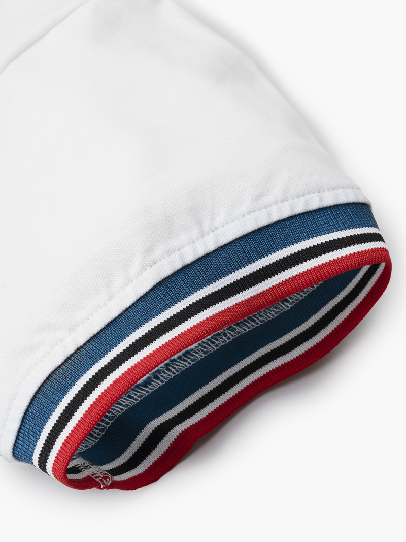 Áo Polo Phối Bo Stripes Form Regular PO070 Màu Trắng