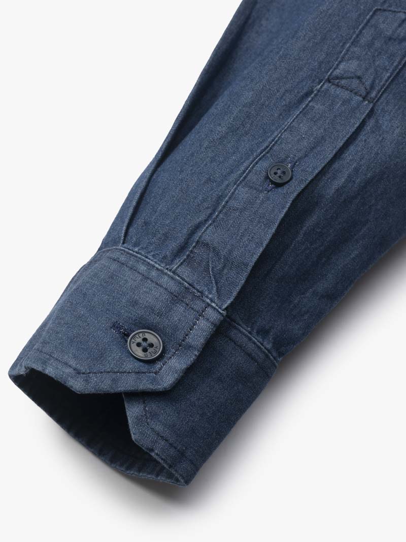 ÁO SƠ MI DENIM FORM REGULAR SM134 MÀU XANH DƯƠNG