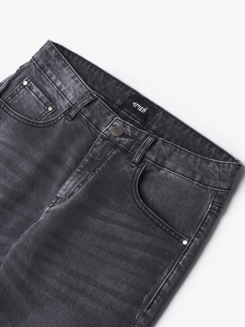 Quần Jeans Xám Wash Bạc Đường May Sườn Form Slimfit QJ093