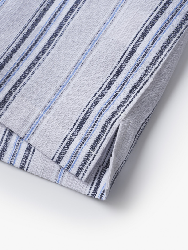 Áo Sơ Mi Linen Sọc Tay Ngắn Form Loose SM148 Sọc Xanh