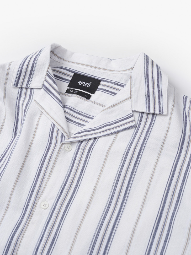 Áo Sơ Mi Linen Sọc Tay Ngắn Form Loose SM148