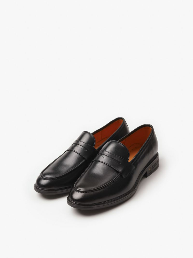 Giày Penny Loafer Da Bò GI020 Màu Đen