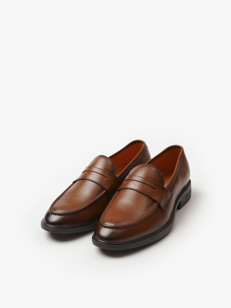 Giày Penny Loafer Da Bò GI020 Màu Nâu