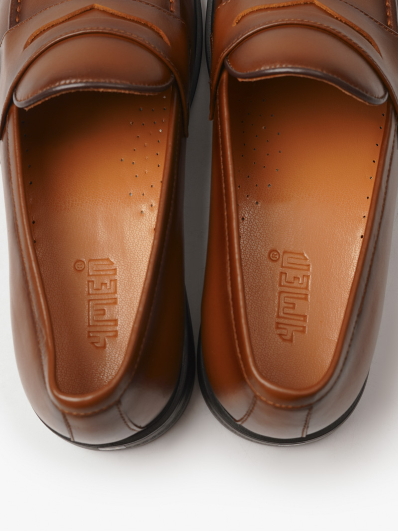 Giày Penny Loafer Da Bò GI020 Màu Nâu