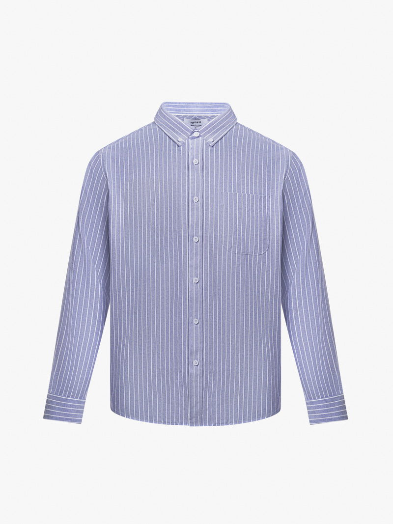 Áo Sơ Mi Tay Dài Oxford Sọc 4MEN Form Regular SM152