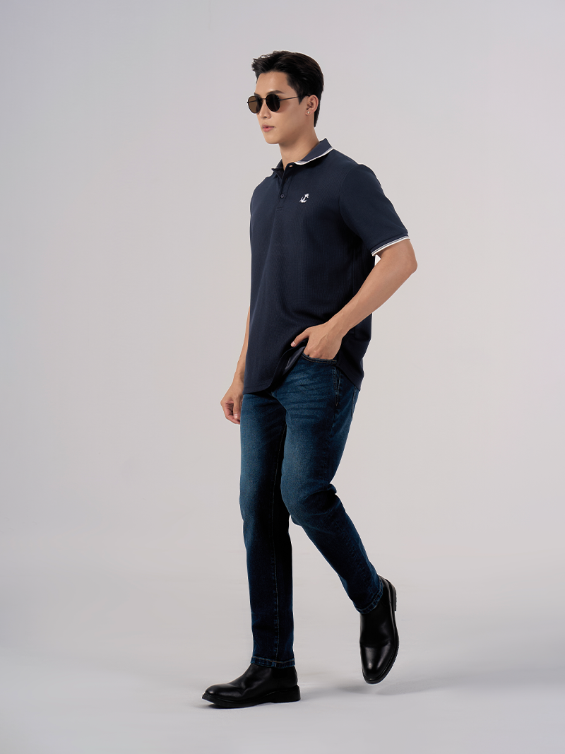 Quan Jeans Xanh Dam Tui Kieu Form Slimfit QJ096