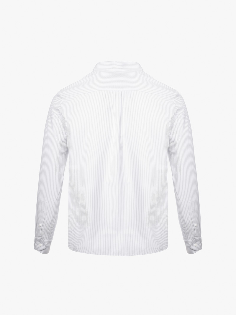 Áo Sơ Mi Sọc Hạn Chế Nhăn Wrinkle X Thêu Chữ M Form Tailored SM177 Sọc Đen