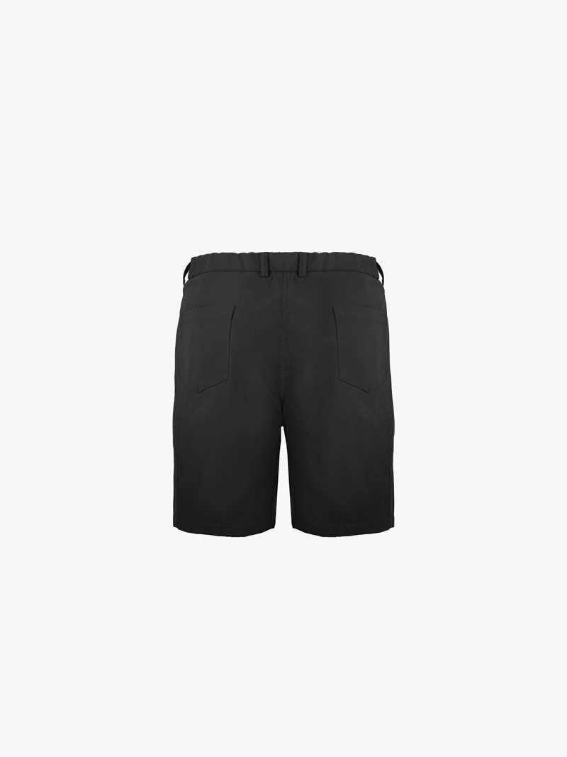 Quần Short Kaki Sidetab Xếp Ly Form Regular QS069 Màu Đen