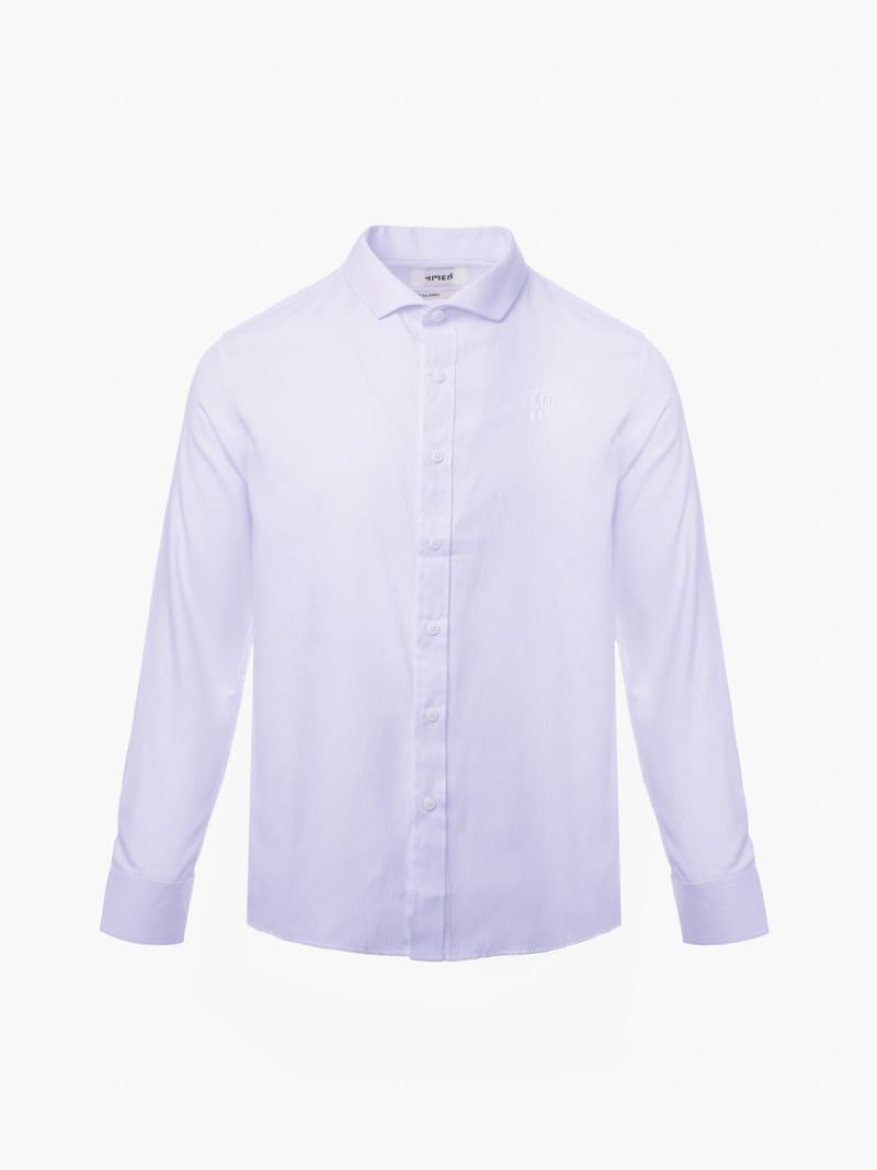Áo Sơ Mi Sọc Thêu Huy Hiệu M Form Tailored SM180 Sọc Tím