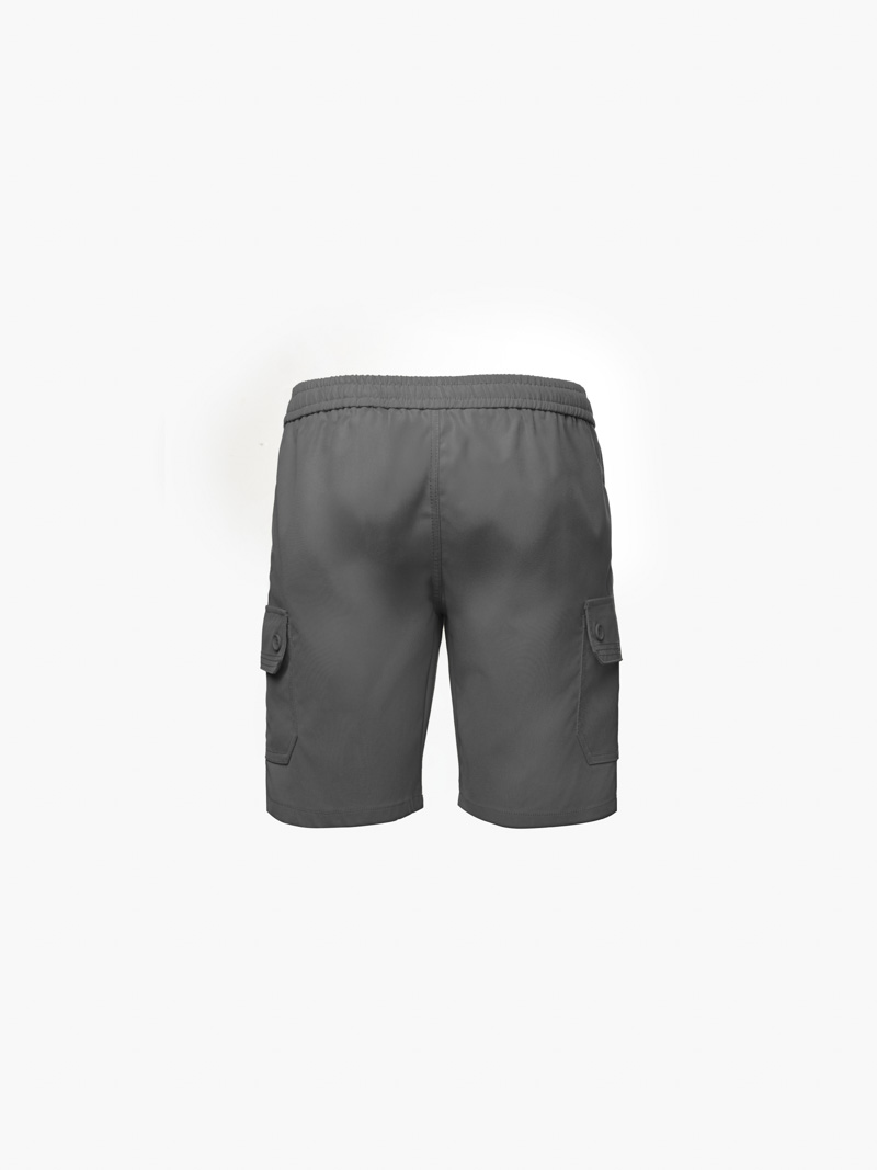Quần Short Kaki Trang Trí Đường Diễu 2 Bên Túi Hộp Form Straight QS073 Màu Xám