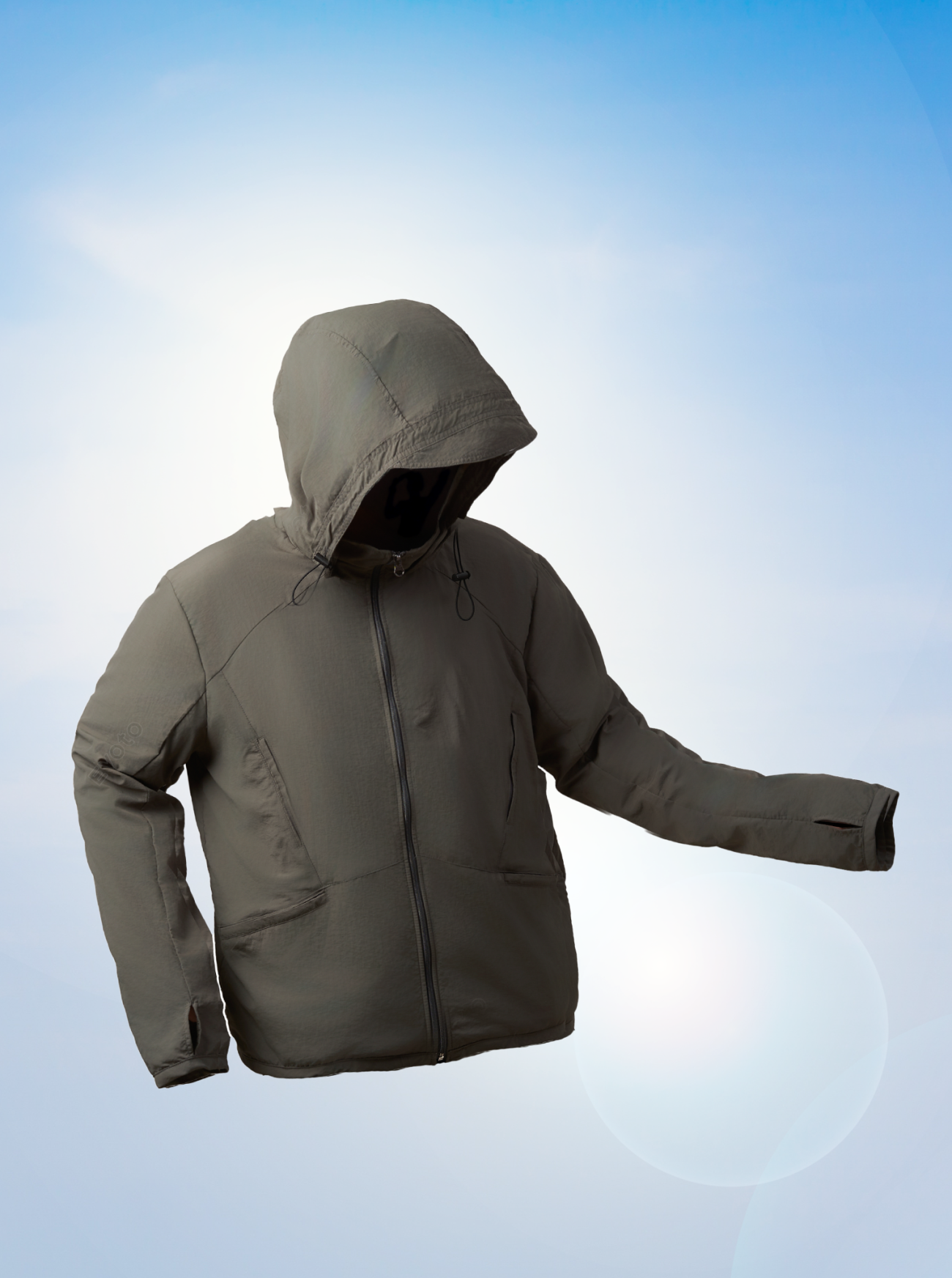 Áo Khoác Dù Chống Nắng UV-PROX Trơn Form Regular AK074 Màu Rêu