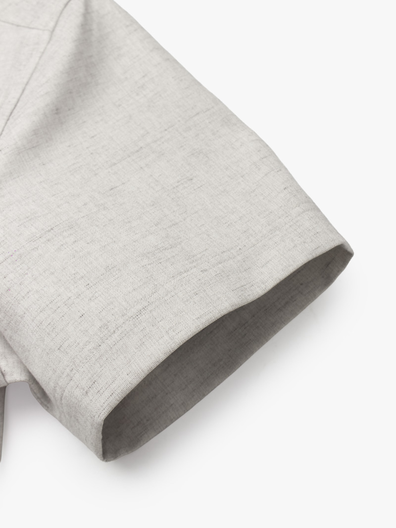 Áo Sơ Mi Linen Xám Thêu Hình Mỏ Neo 4M Form Regular SM186 Màu Xám