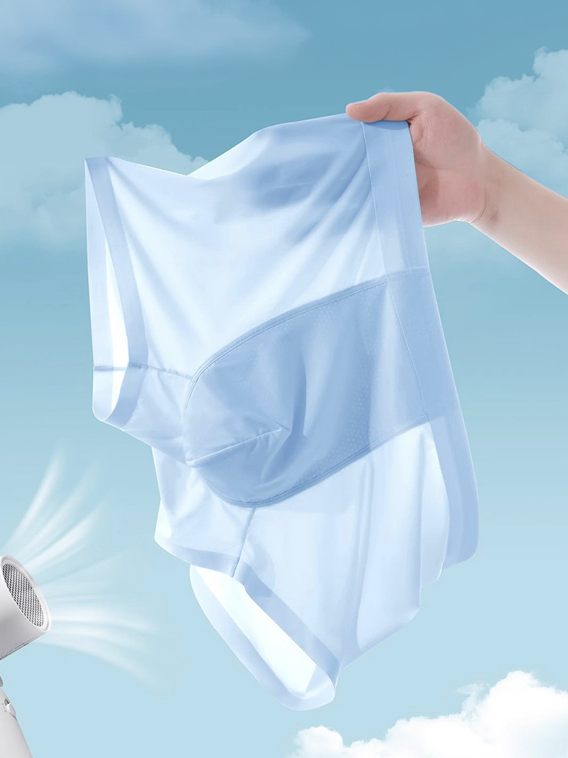 Quần Boxer Lụa Băng Basic QL065 Màu Xanh Biển Nhạt