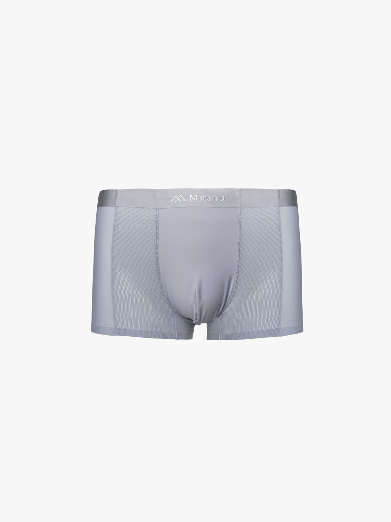 Quần Boxer Lụa Băng Phối Lưới Hai Bên QL068 Màu Xám Nhạt