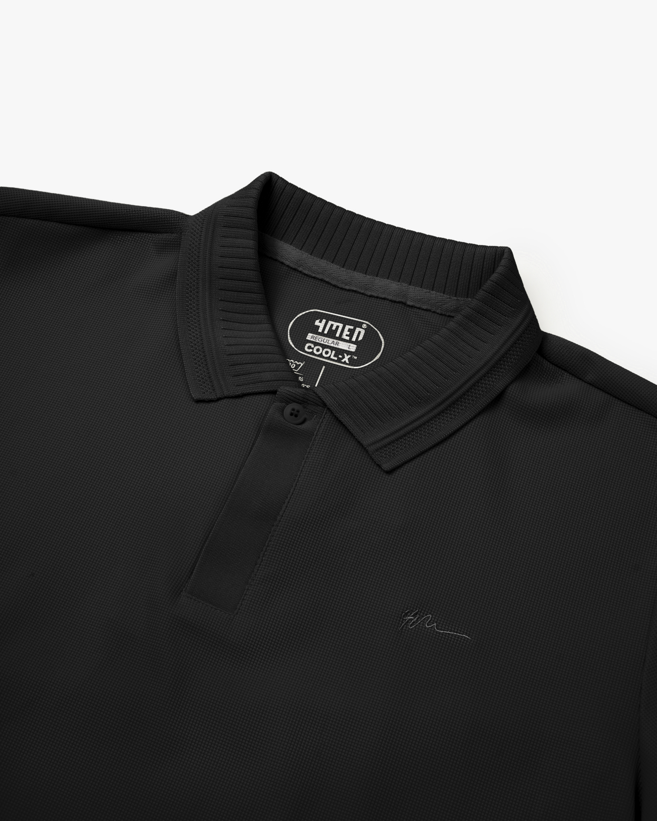 Áo Polo Cool-X Thêu Logo Tròn 4M Form Regular PO167 Màu Đen