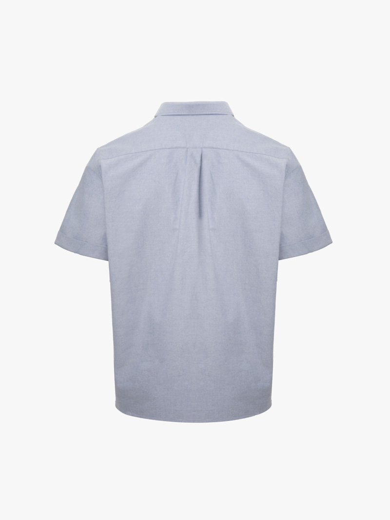 Áo Sơ Mi Tay Ngắn Oxford Thêu 4M Ở Túi Form Regular SM191 Màu Xám
