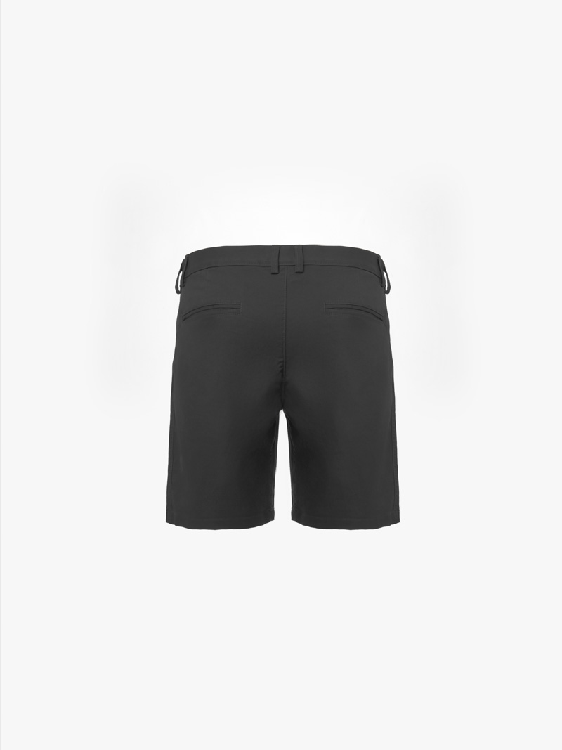 Quần Short Kaki Diễu 2 Bên Miệng Túi Form Straight QS074 Màu Đen