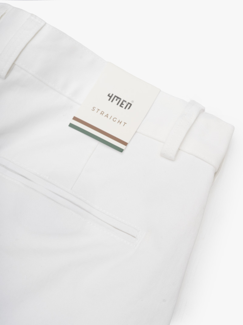 Quần Short Kaki Diễu 2 Bên Miệng Túi Form Straight QS074 Màu Trắng