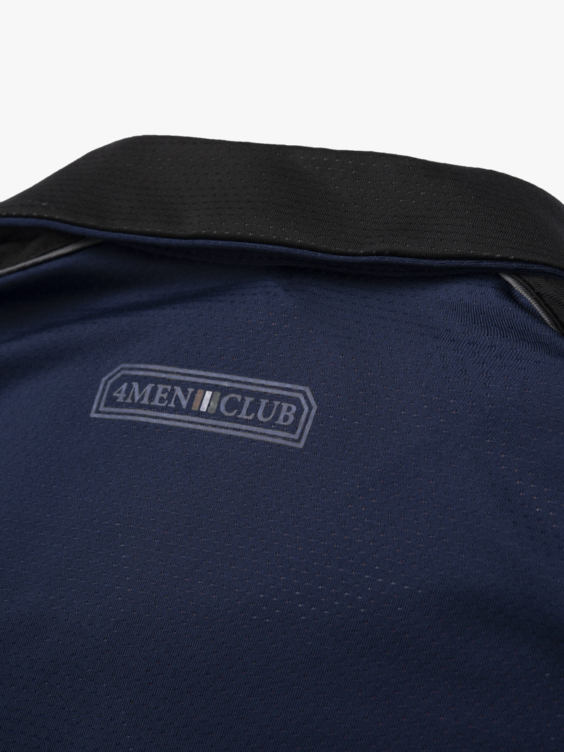 Áo Polo Thể Thao Phối In Logo 4MEN Club Sau Lưng Form Regular PO169 Màu Xanh Đen