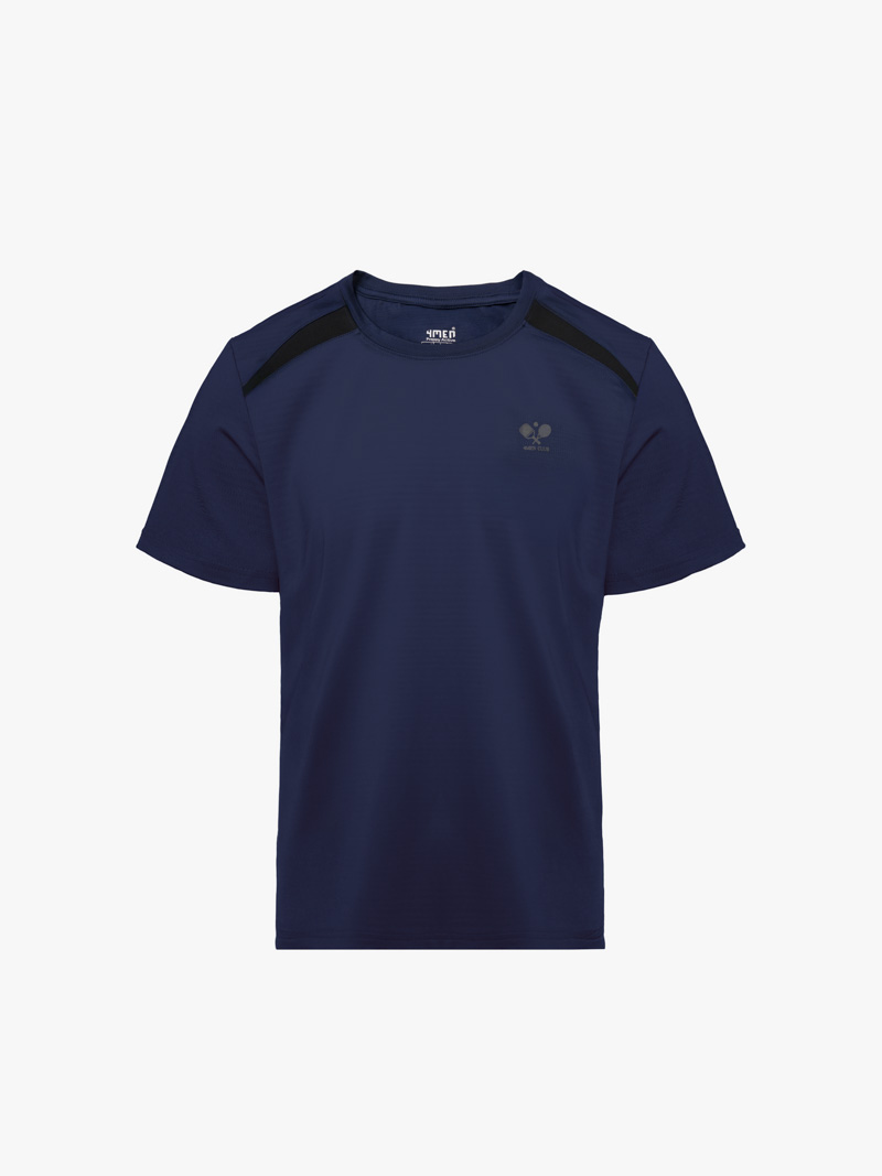 Áo Thun Thể Thao Phối Vai Form Regular AT177 Màu Xanh Đen