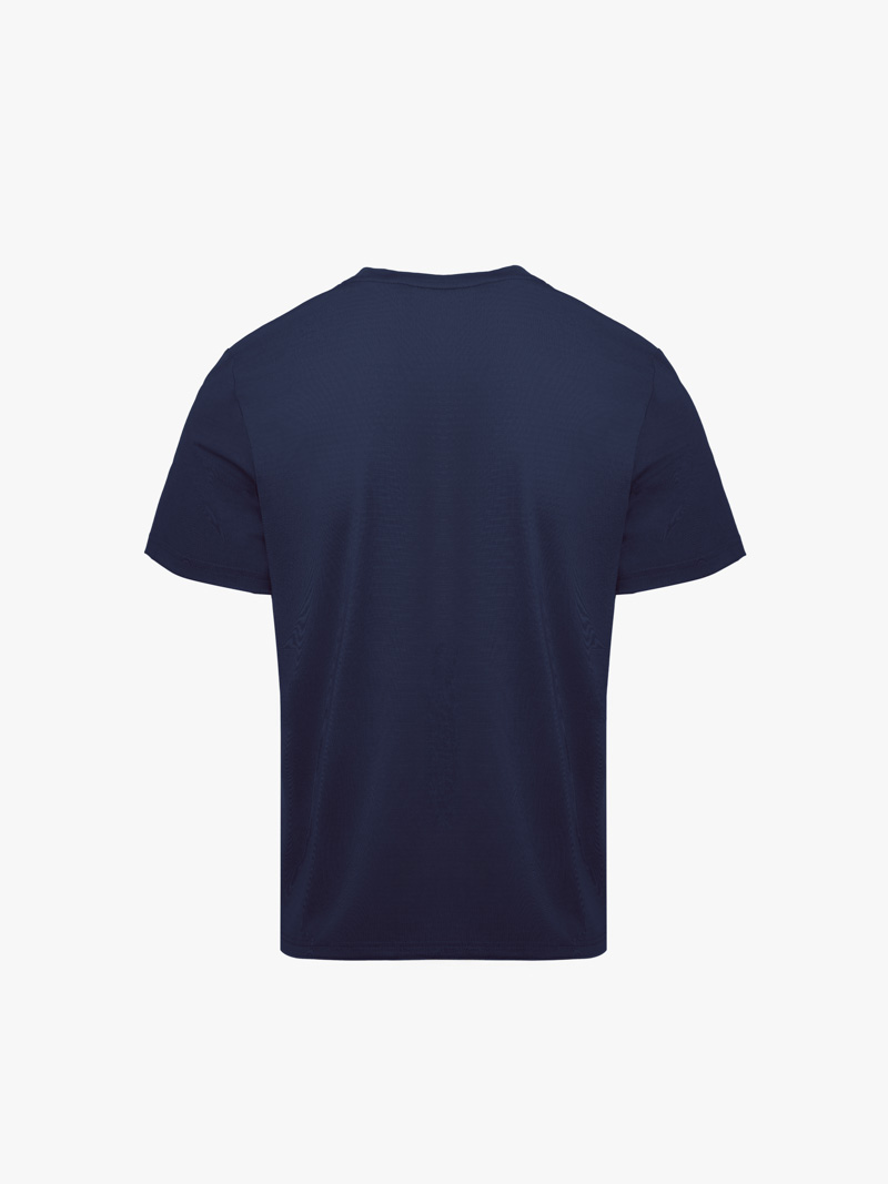 Áo Thun Thể Thao Phối Vai Form Regular AT177 Màu Xanh Đen