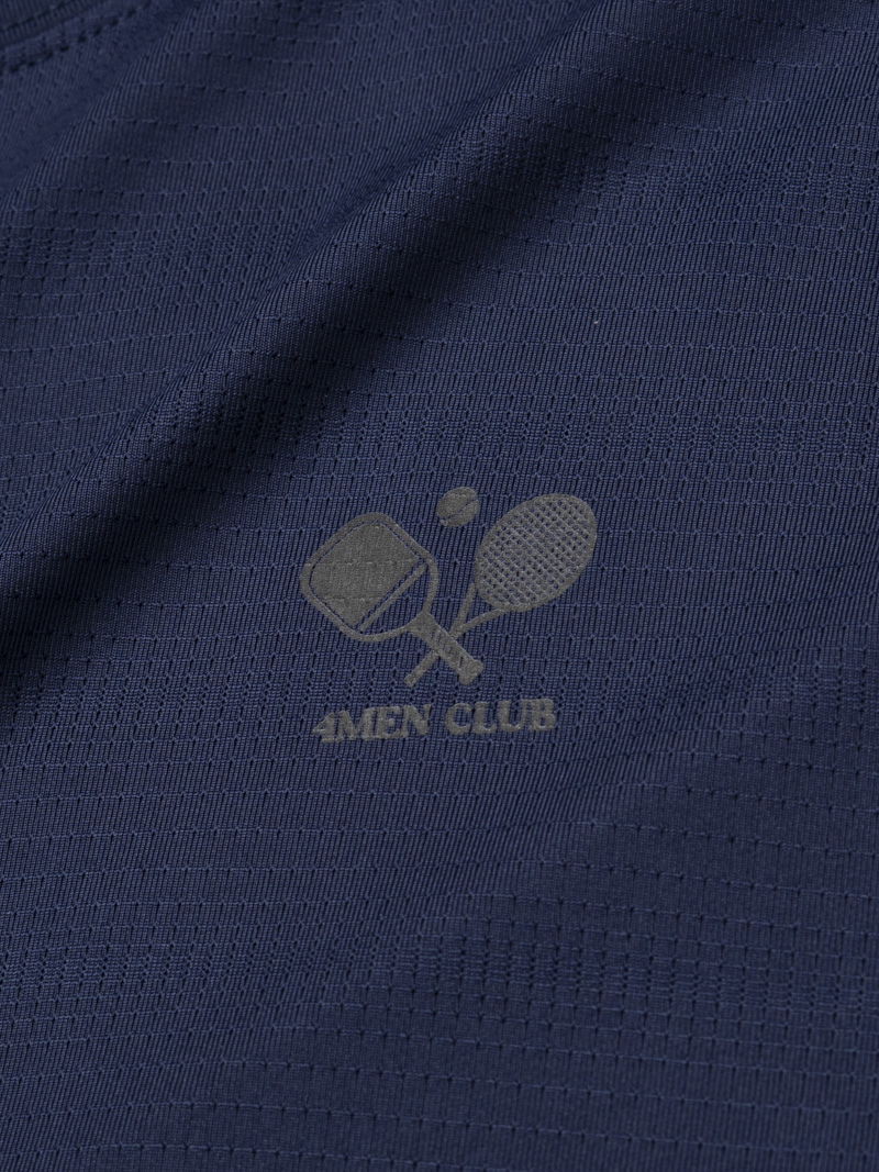 Áo Thun Thể Thao Phối Vai Form Regular AT177 Màu Xanh Đen