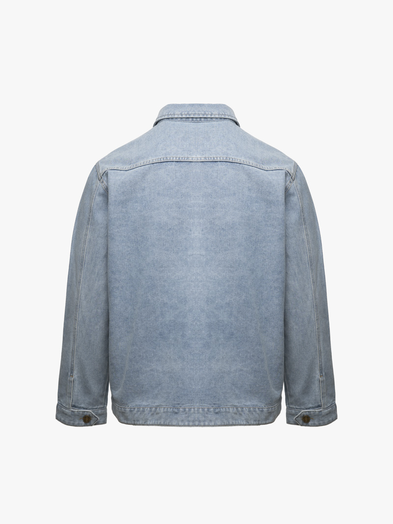 Áo Khoác Jean Trơn Túi Hộp 2 Bên Form Regular AK077 Màu Xanh Biển Nhạt