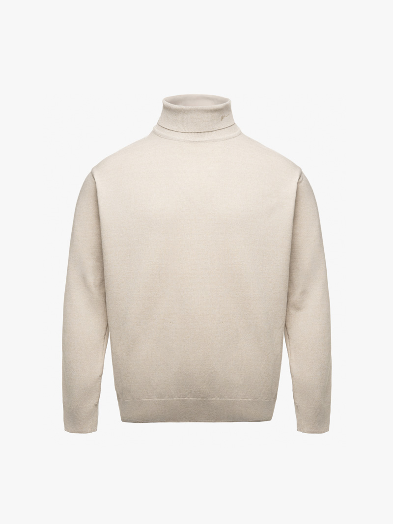 Áo Len Cổ Lọ Thêu 4M Ở Cổ Form Regular AL015 Màu Be