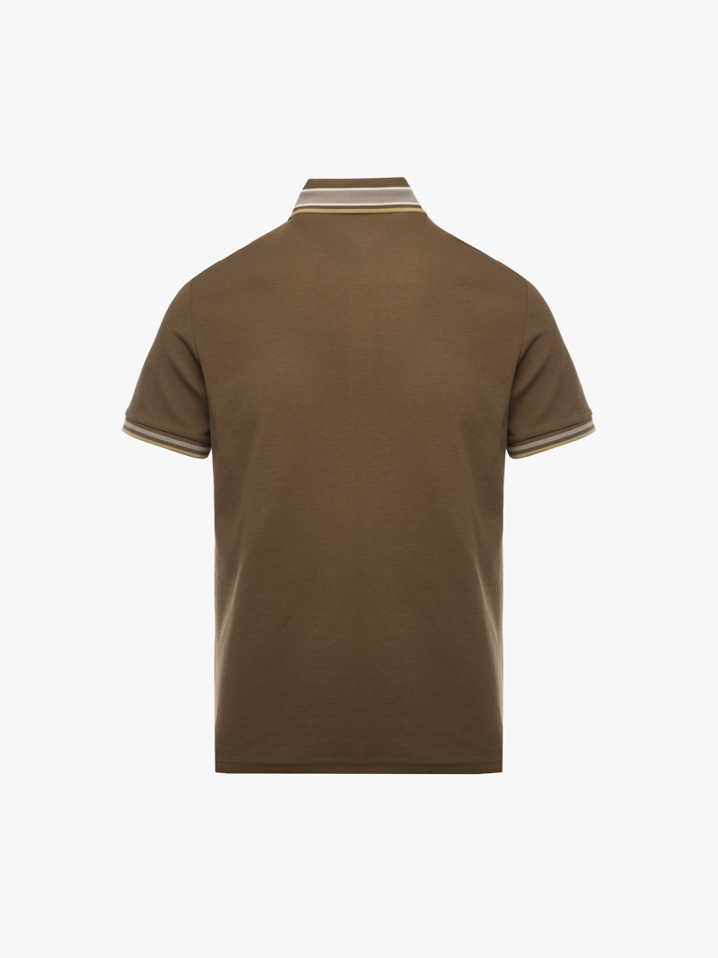 Áo Polo Cổ Phối Màu Form Regular PO172 Màu Nâu