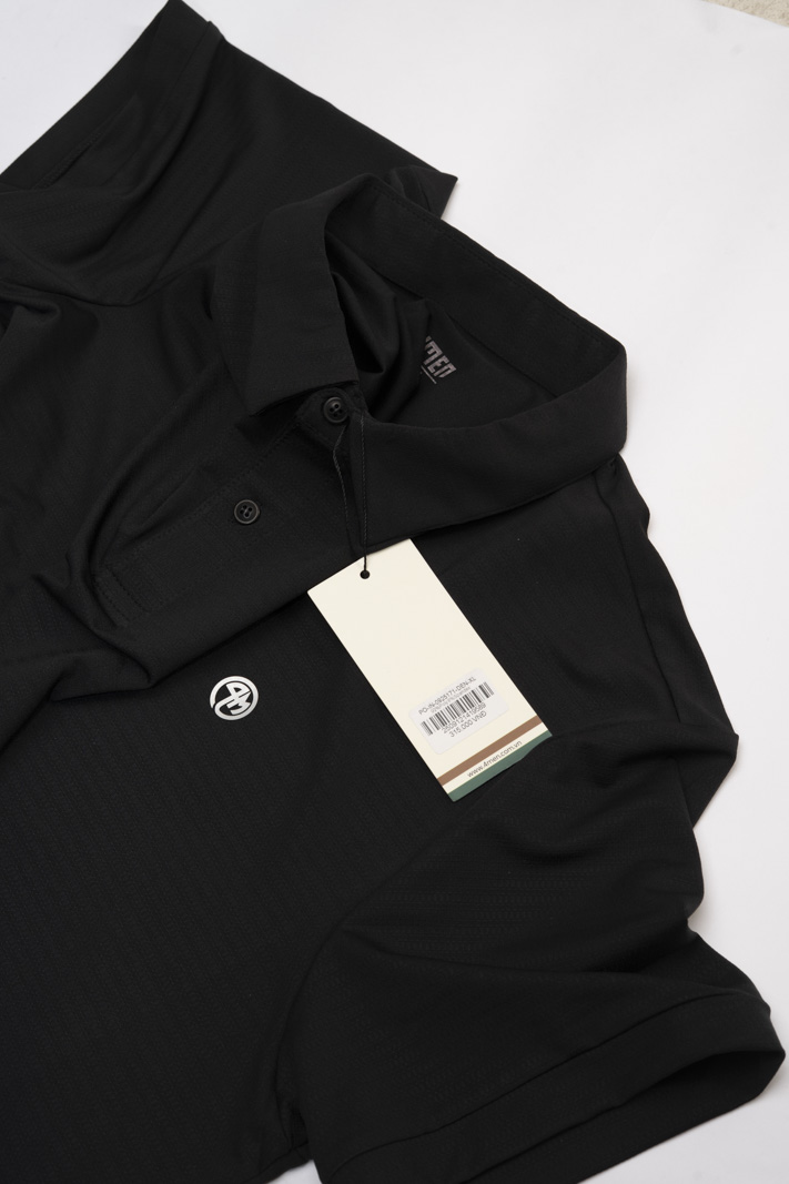 Áo Polo Thể Thao In Logo 4M Tròn Form Regular PO171 Màu Đen