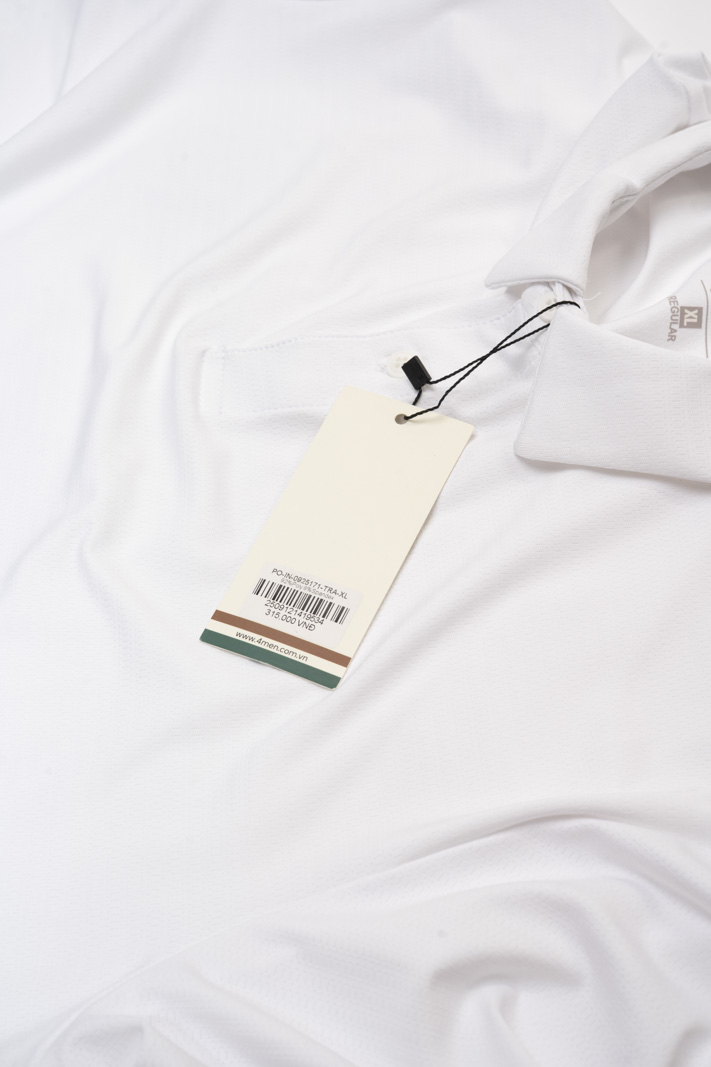 Áo Polo Thể Thao In Logo 4M Tròn Form Regular PO171 Màu Trắng