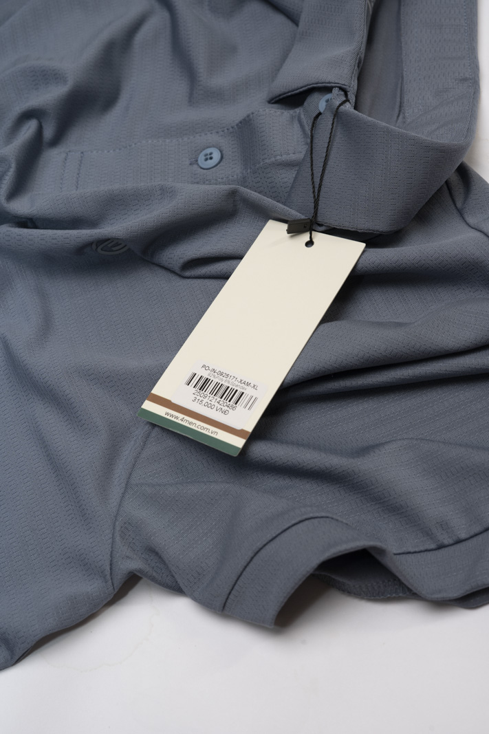 Áo Polo Thể Thao In Logo 4M Tròn Form Regular PO171 Màu Xám