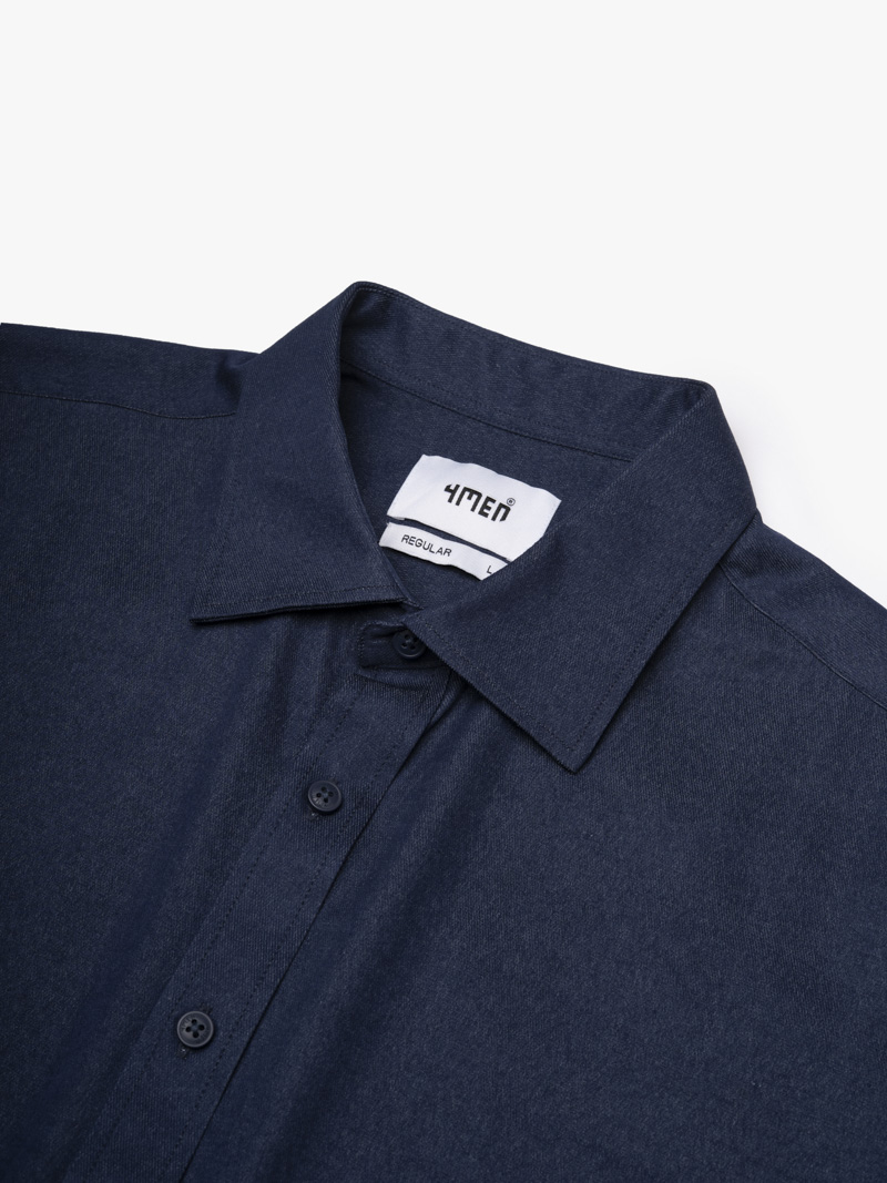 Áo Sơ Mi Denim Thêu Just Breath Form Regular SM196 Màu Xanh Biển Đậm