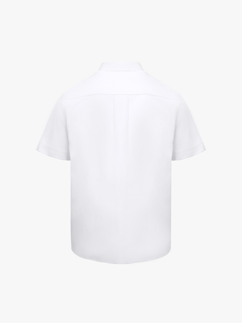 Áo Sơ Mi Tay Ngắn Thêu Logo M Form Regular SM197 Màu Trắng