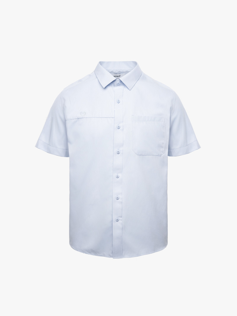 Áo Sơ Mi Tay Ngắn Thêu Logo M Form Regular SM197 Màu Xanh Biển
